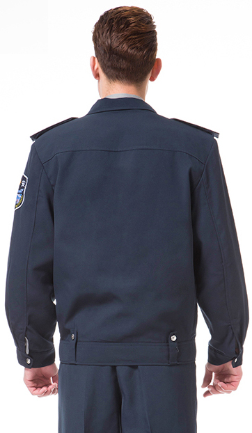 保安工作服男装纽扣夹克款背面