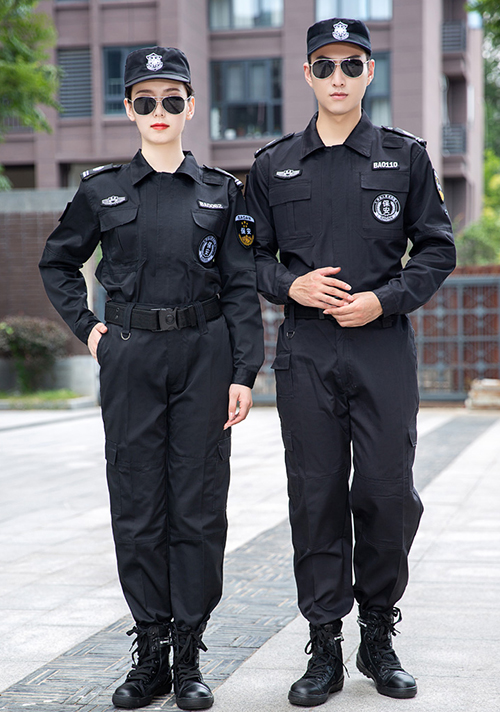 保安服装男女同款黑色套装