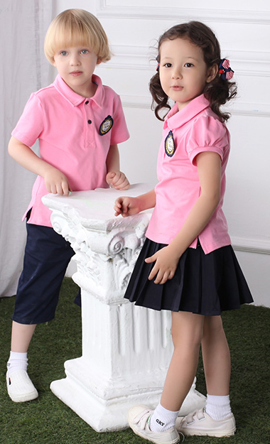 幼儿园园服夏季套装粉色