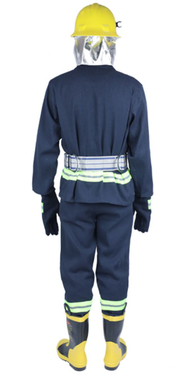 阻燃隔热消防服套装蓝色背面