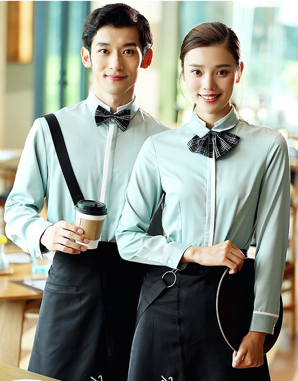 咖啡店/西餐厅/奶茶蛋糕店服务员工作服长袖