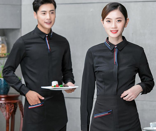 饭店餐厅服务员衬衫工作服,酒店工装衬衣