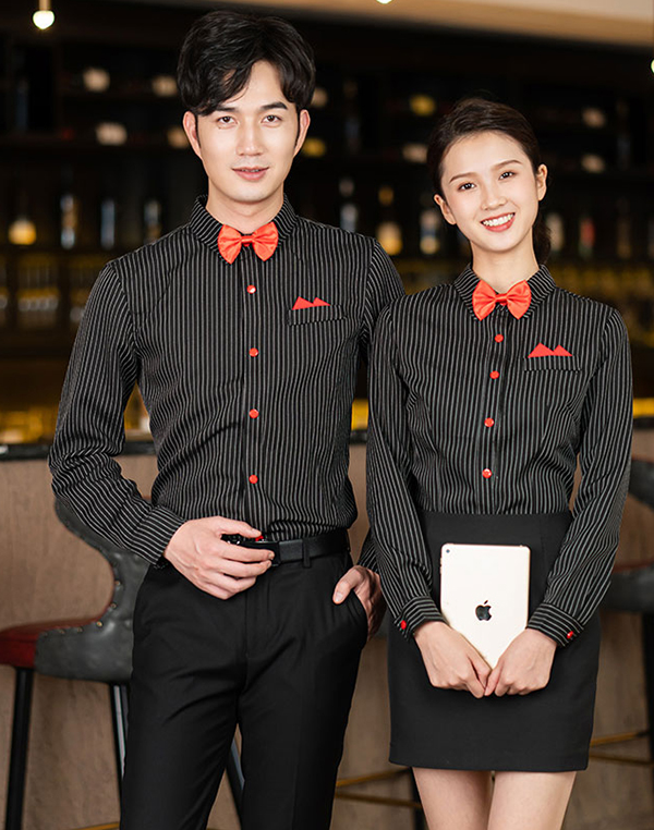 KTV酒吧工作服衬衫长袖,餐厅影院服务员工装