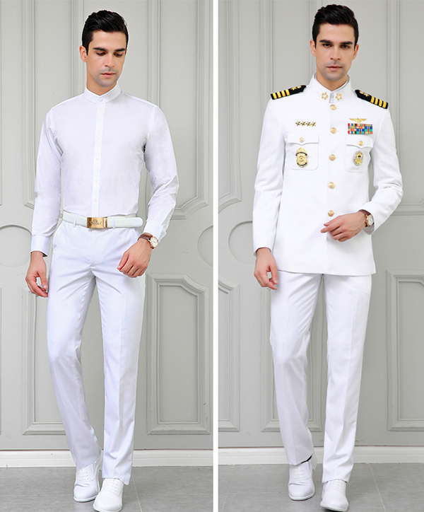 航空飞行员/空少/机师衬衫制服套装白色图2