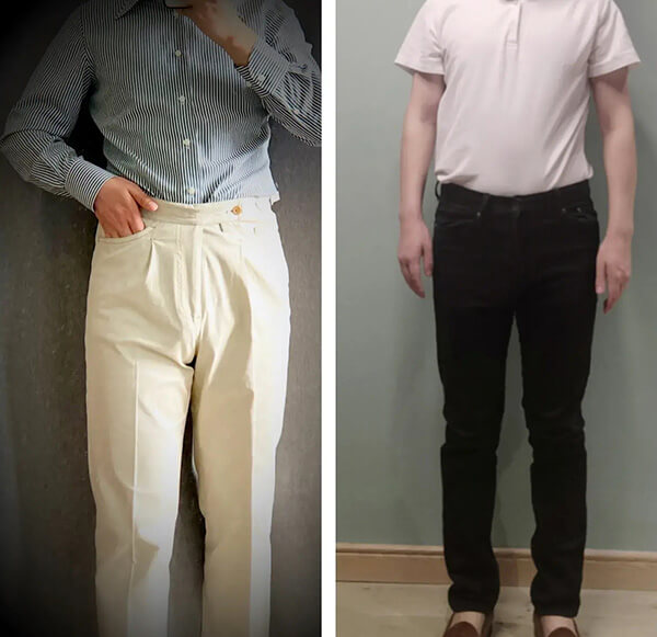 高腰裤和中腰裤对比
